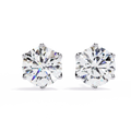 Round brilliant-cut earrings featuring six prongs.