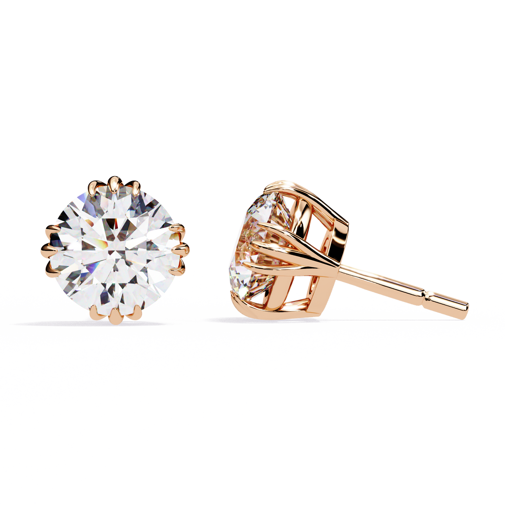 Radiant Bloom Solitaire Stud Earrings