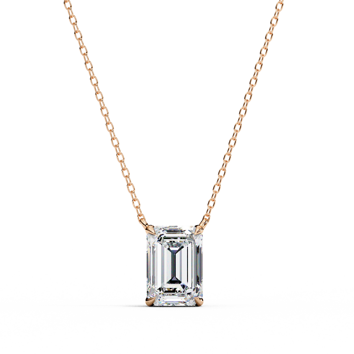 ÉLAN  EMERALD-CUT DIAMOND PENDANT