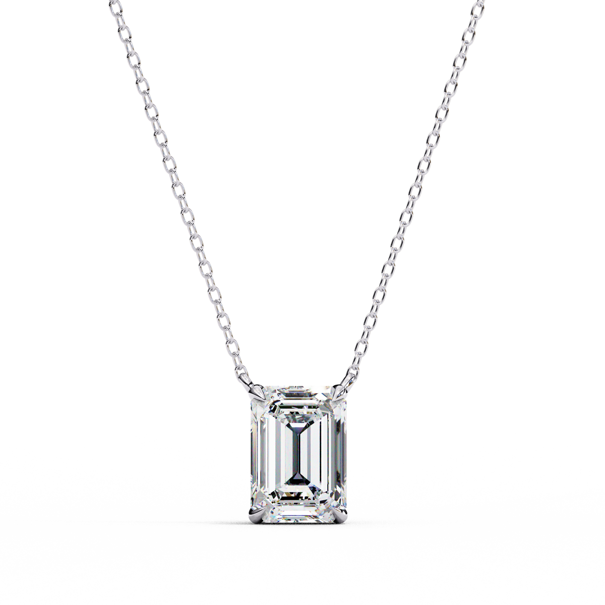 ÉLAN  EMERALD-CUT DIAMOND PENDANT