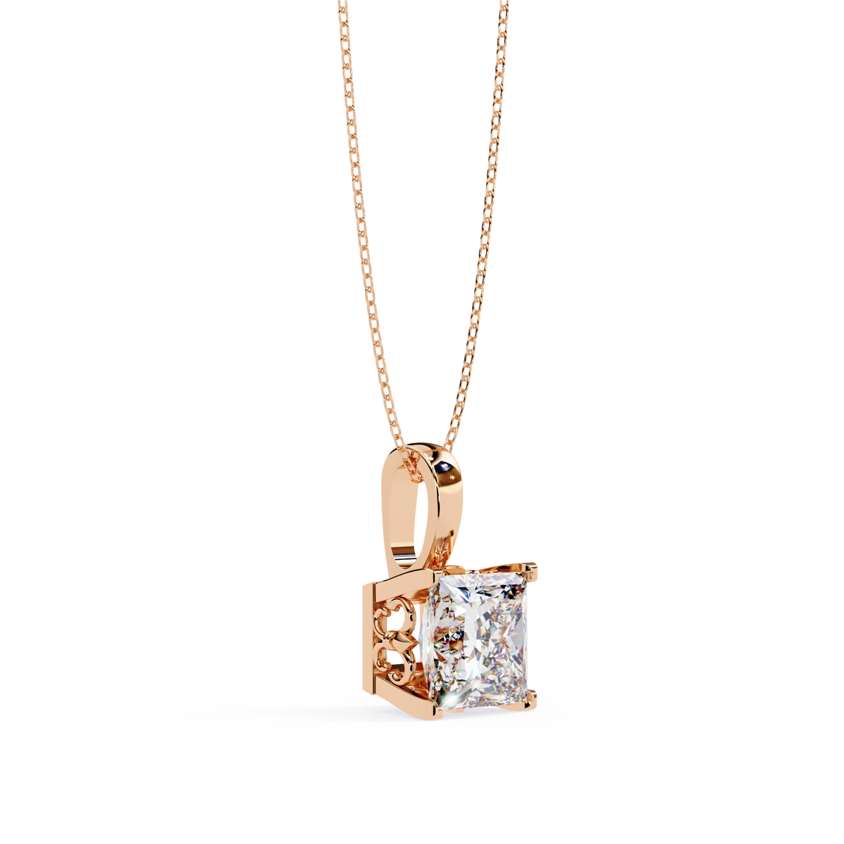 AURELIS  PRINCESS-CUT DIAMOND PENDANT