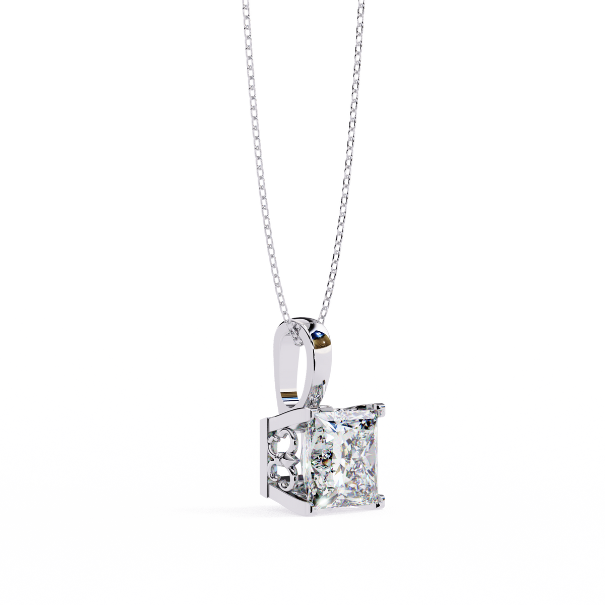 AURELIS  PRINCESS-CUT DIAMOND PENDANT