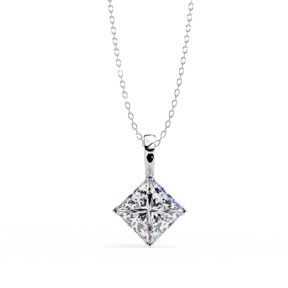 Elara Princess-Cut Diamond Pendant