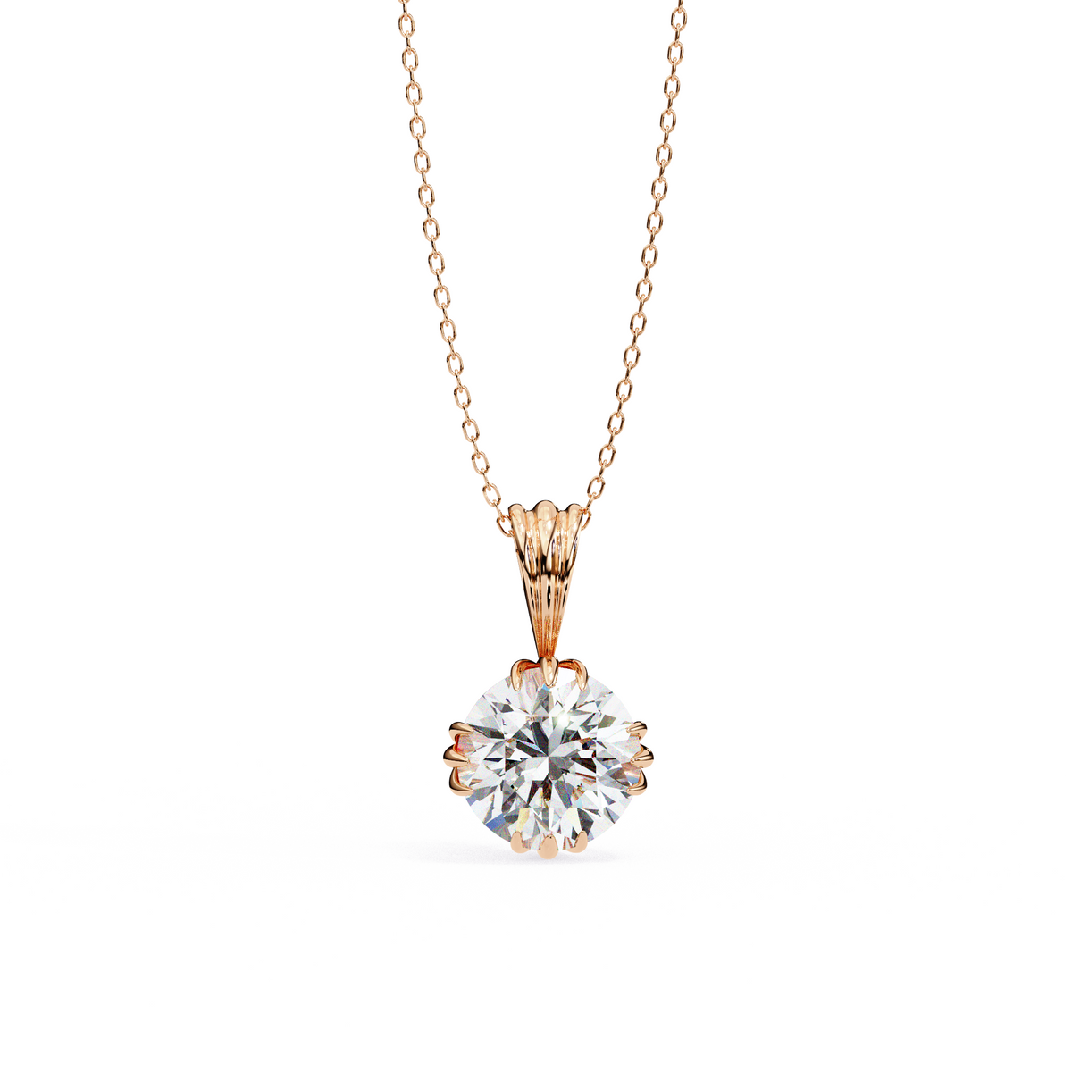 Solenne Round Brilliant Diamond Pendant