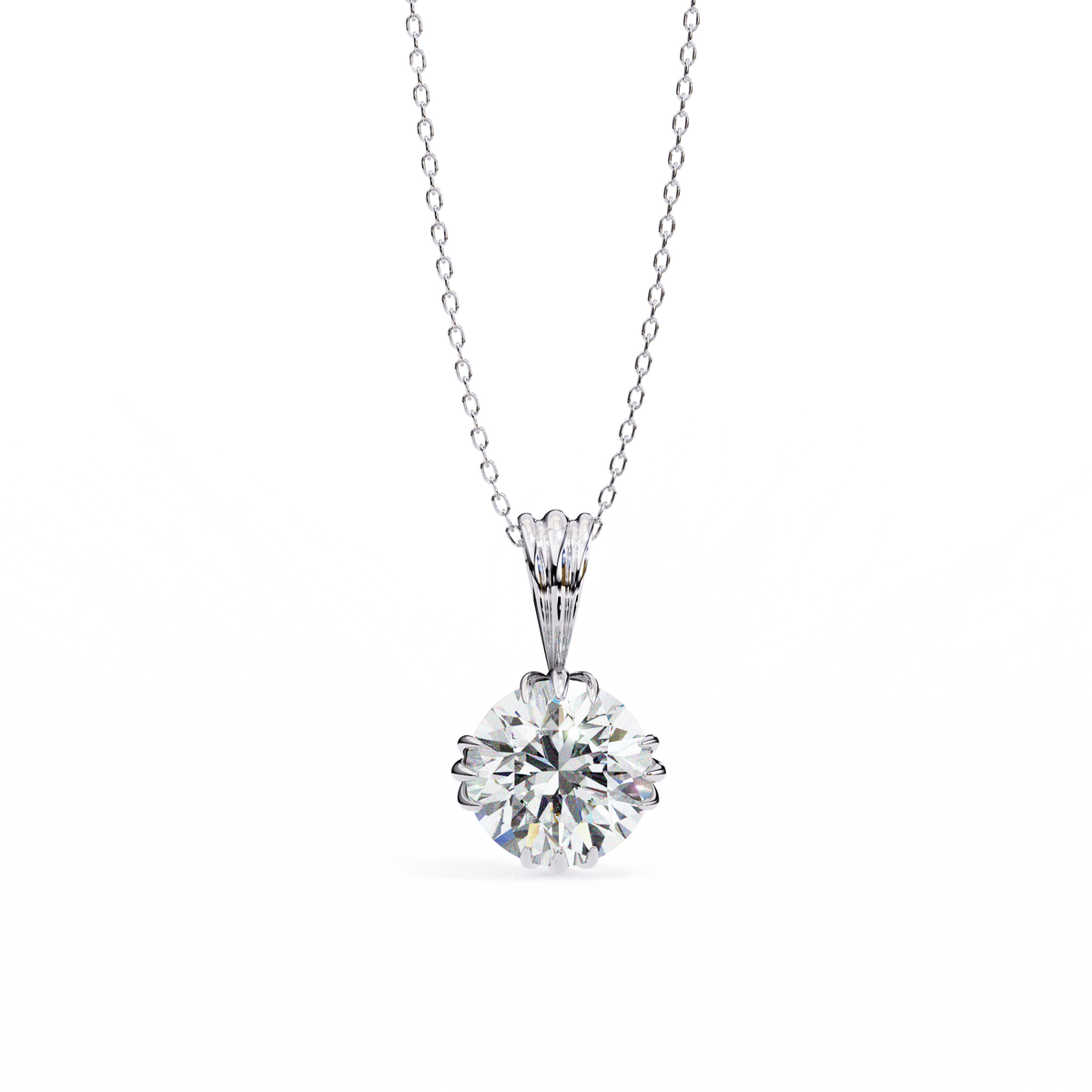 Solenne Round Brilliant Diamond Pendant