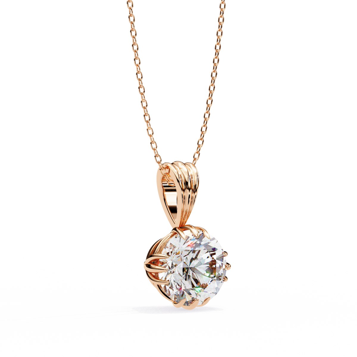 Solenne Round Brilliant Diamond Pendant