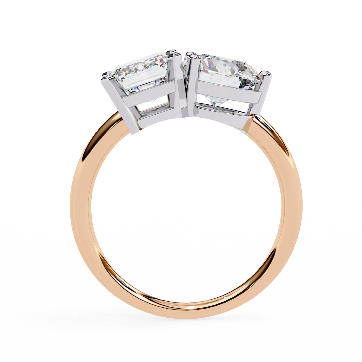 Radiant & Round Toi et Moi Diamond Ring