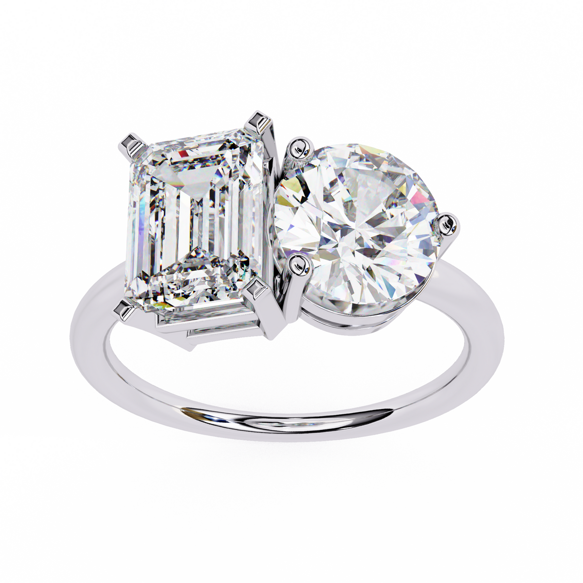 Radiant & Round Toi et Moi Diamond Ring