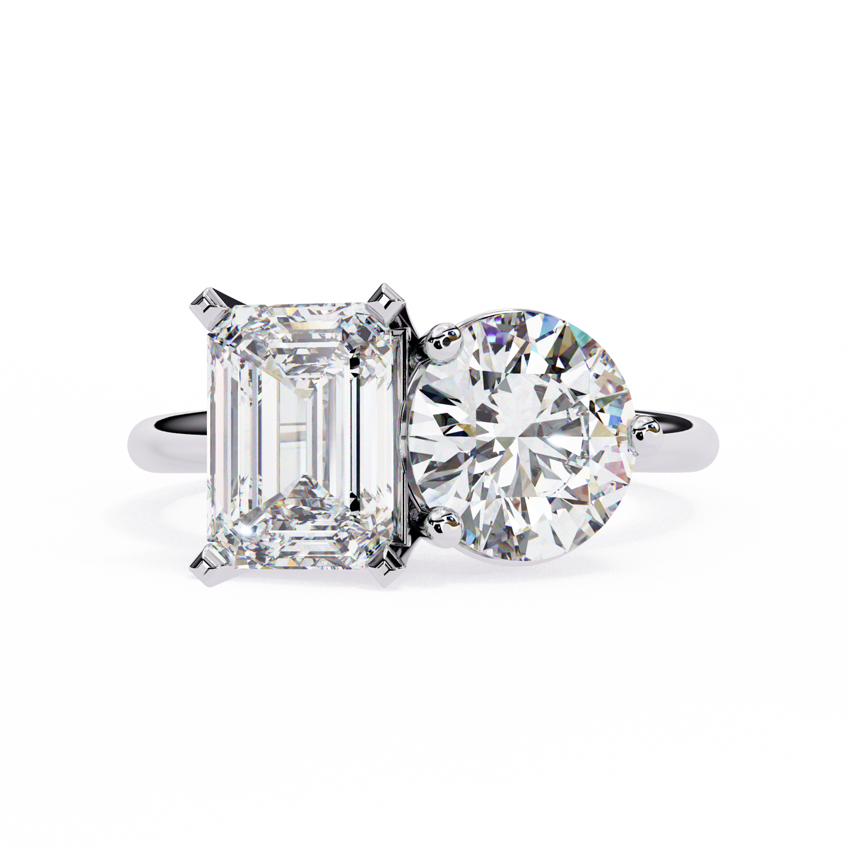 Radiant & Round Toi et Moi Diamond Ring