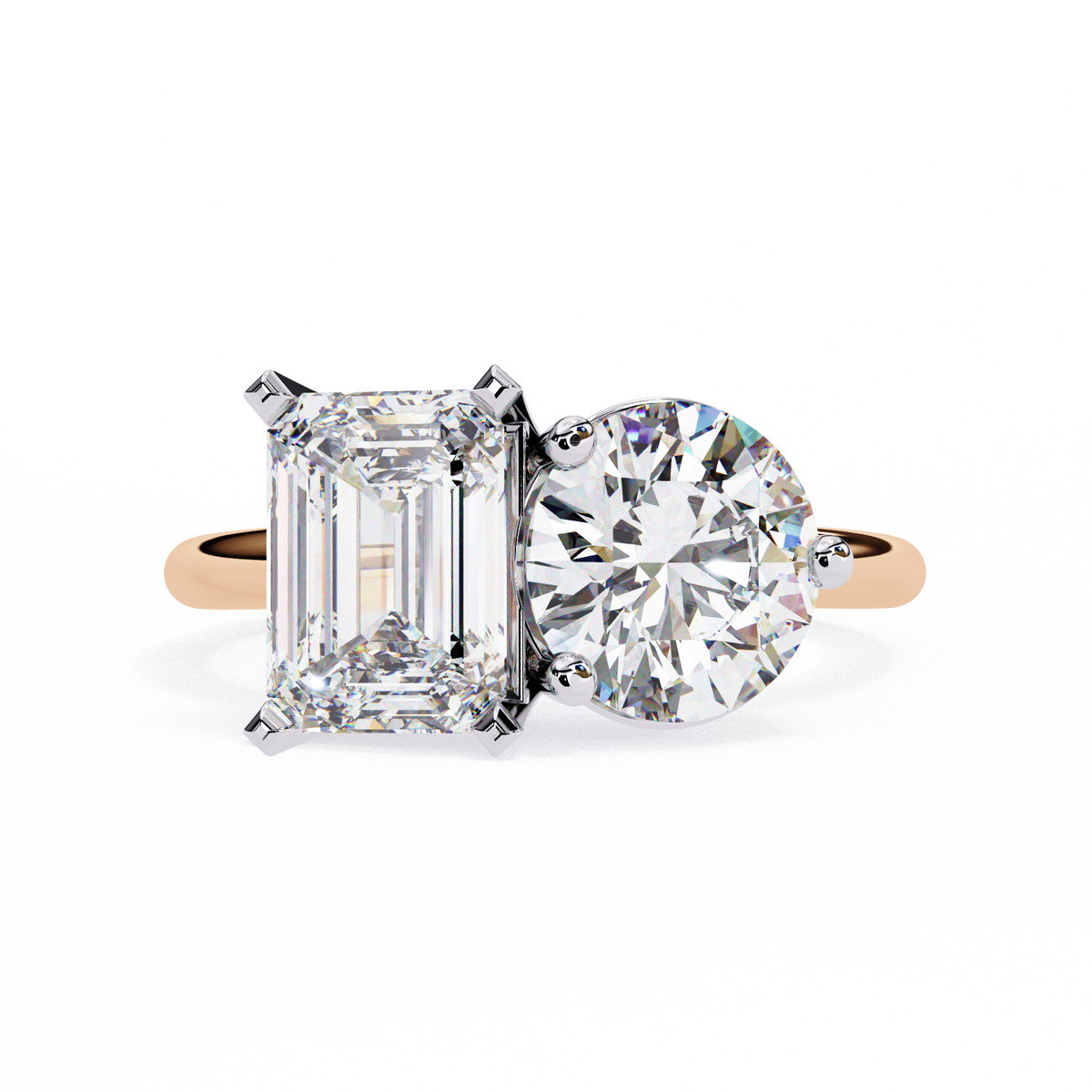Radiant & Round Toi et Moi Diamond Ring