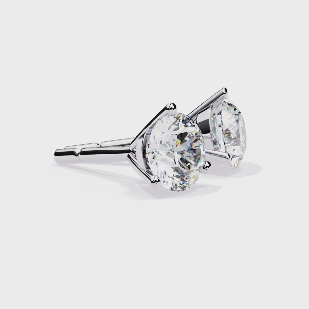 Round brilliant-cut earrings