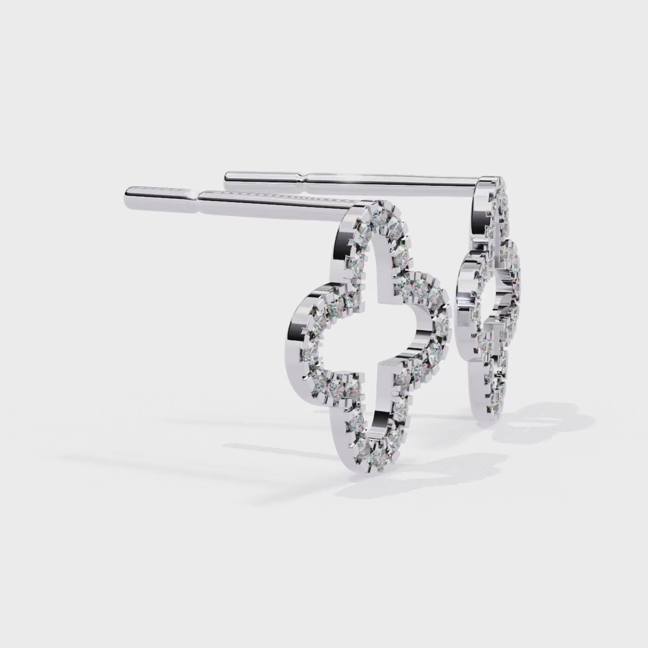 Celestial Clover Pavé Stud Earrings