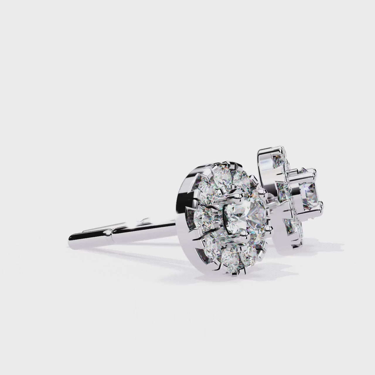 Radiant Halo Stud Earrings