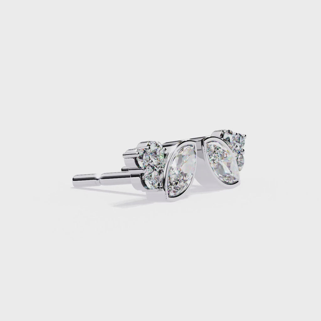 Marquise Bloom Diamond Stud Earrings