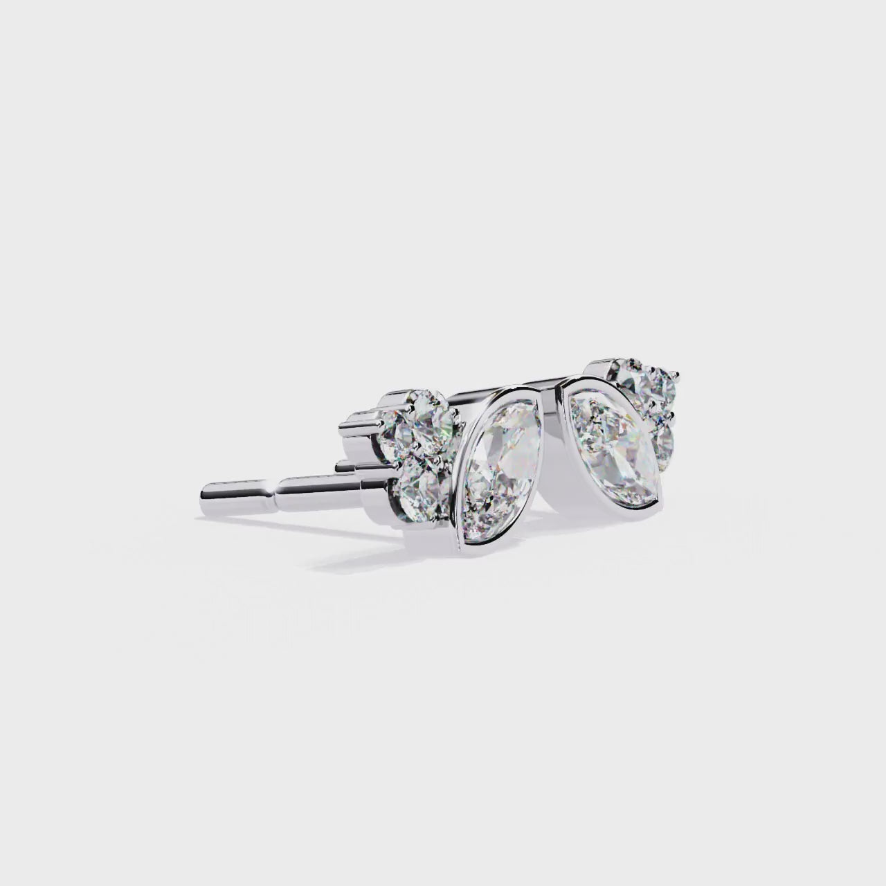 Marquise Bloom Diamond Stud Earrings
